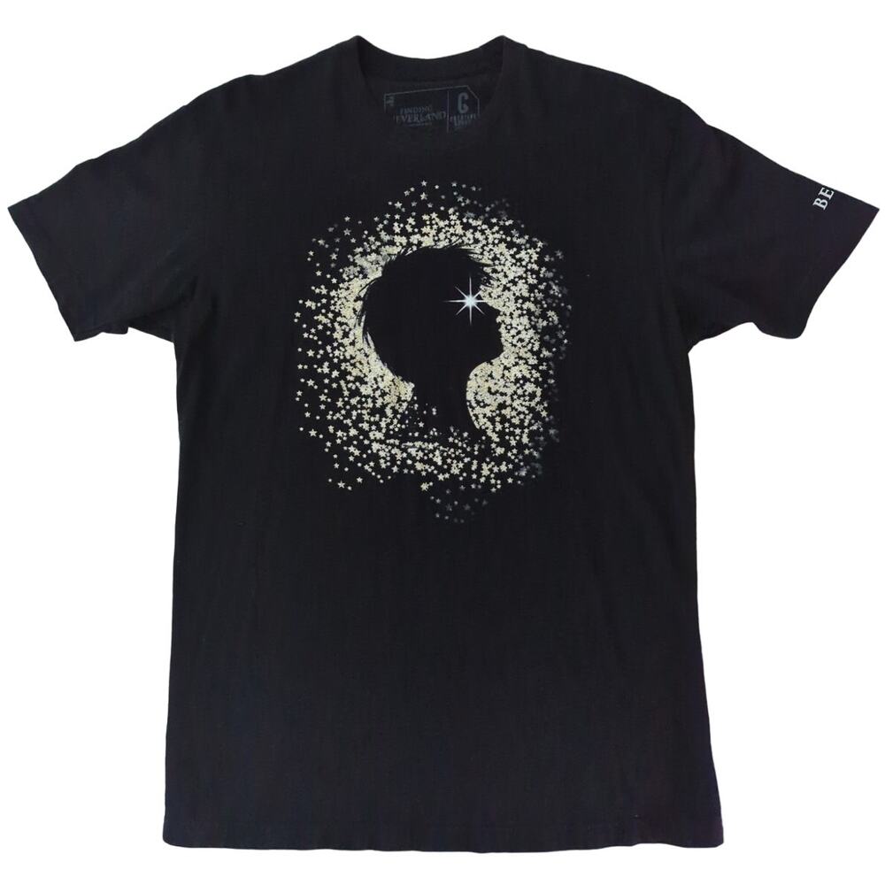 Finding Neverland Broadway Musical Believe Sparkles Black Tee Shirt Adult Sze M